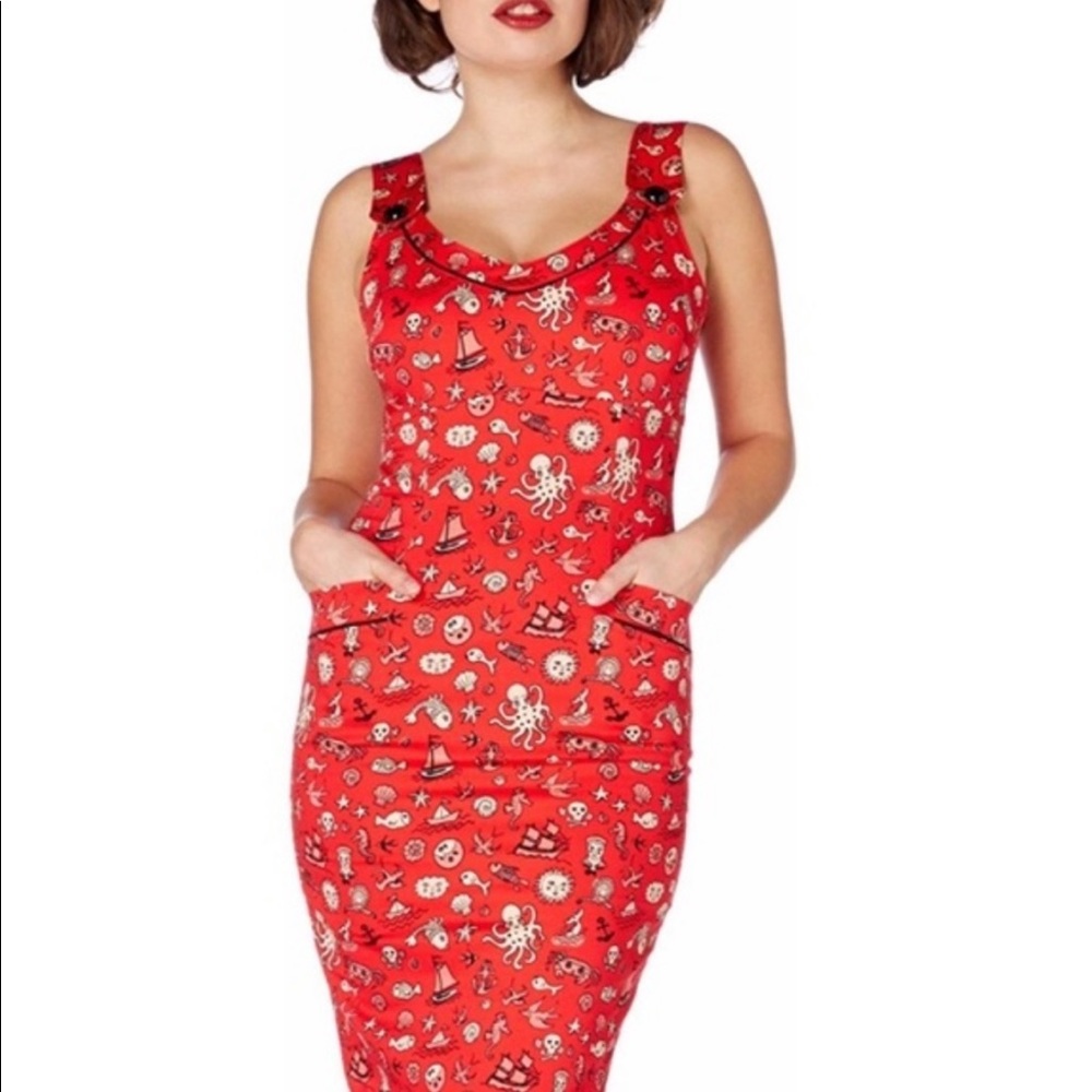 Voodoo vixen dress octopus crab boat beach